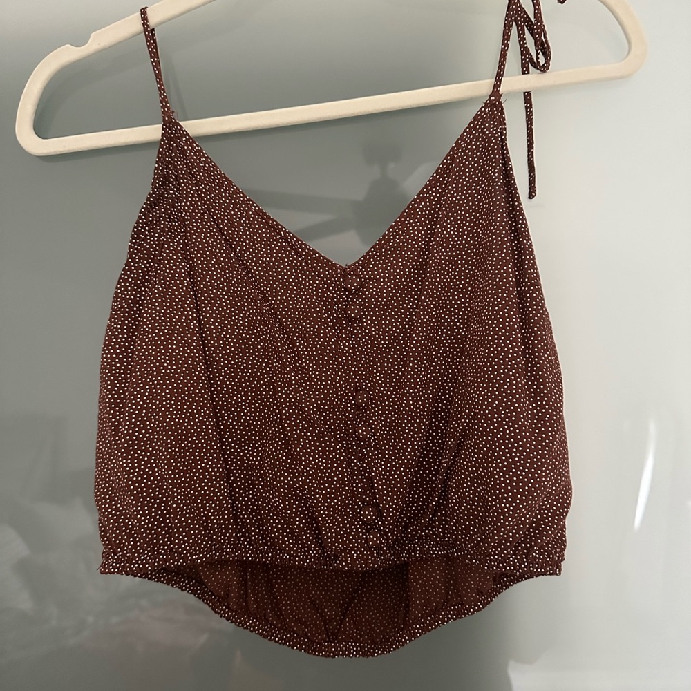 Brown Polka Dot Women's Top